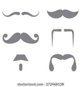 Gray Mustaches icons set