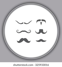 Gray Mustaches icons set 