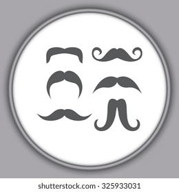 Gray Mustaches icons set 