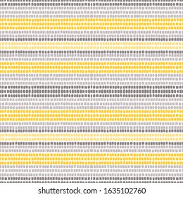 Gray Navy Simple Vector Seamless Pattern. American Abstract Stripe Print. Bright Mexican Background. Yellow Line Paper Illustration.