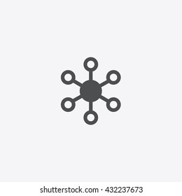 Gray Network Vector Icon On Isolated White Background,  Logo Of Social Cable Element