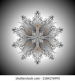 Gray and neutral colors with colored ornament mandala, based on ancient greek and islamic ornaments. For wedding invitation, book cover or flyer.