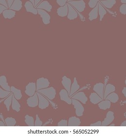 With gray and neutral flowers and copy space (place for your text). Horizontal floral watercolor background. Vector textile print for bed linen, jacket, package design, fabric and fashion concepts.