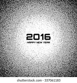 Gray New Year 2016 Snow Flake Background, vector illustration