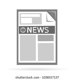 Gray newspaper icon