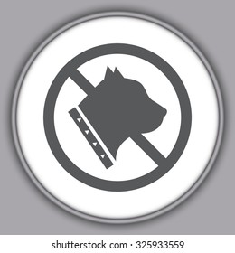 Gray No dog sign, vector illustration
