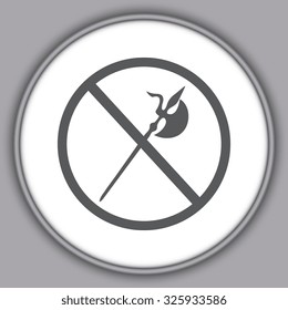 Gray no knife symbol, no weapon, prohibited symbol
