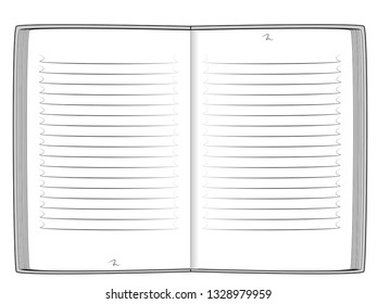 Gray notebook on a white background