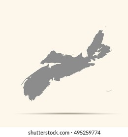 Gray Nova Scotia Map Illustration