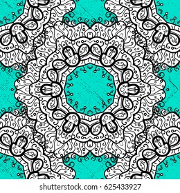 Gray on blue background. Good for greeting card for birthday, invitation or banner. Decorative symmetry arabesque. Vector illustration. Pattern medieval floral royal pattern.