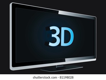 Gray on the floor drawing a 3D TV