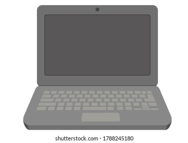 Pantalla Gris abierta para ordenador portátil con teclado