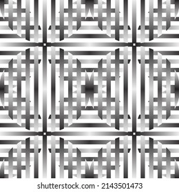 Graues optisches Ornament. Nahtloser Hintergrund für Stoffe, Textilien, Verpackungen und Tapeten. Vektorgrafik