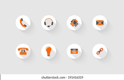 gray and orange computer icons, vector illustration, eps 10, with transparency