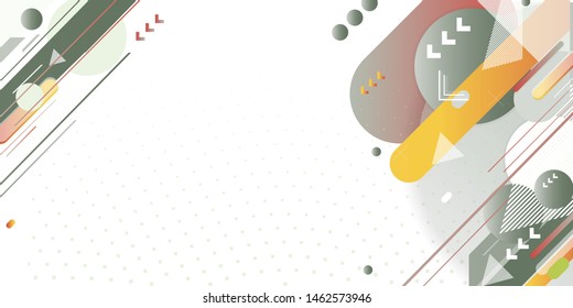 Gray orange lines and points white background. Banner summer pastel shades of emerald color poster triangle vector futuristic light minimal geometric