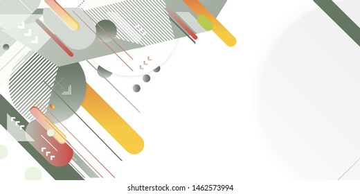 Gray orange lines and points white background. Banner summer pastel shades of emerald color poster triangle vector futuristic light minimal geometric