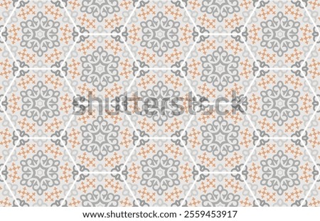 Gray and orange royal tile wall design pattern