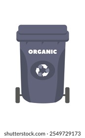 Gray organic waste bin for composting in an eco-friendly environment