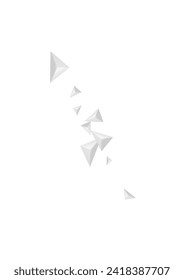 Gray Origami Background White Vector. Polygon Render Texture. Grizzly Realistic Illustration. Pyramid Idea. Greyscale Shard Card.