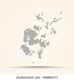 Gray Orkney Islands Map Illustration