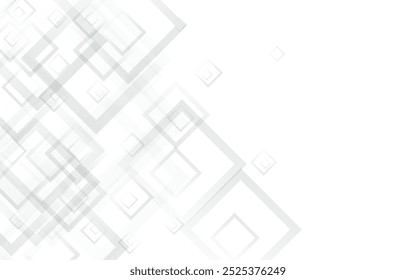 Gray Ornament Geometric Vector  Background. Shape Tile Frame. Grey Style Poster. White 3d Pattern.