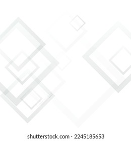 Gray Ornament Trendy Vector  Background. Shape Rectangular Design. Grey Web Texture. White Geometric Banner.