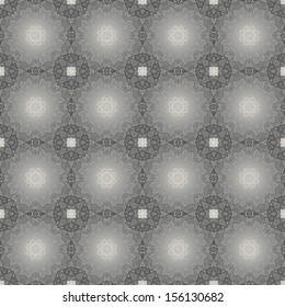 Gray ornate floral seamless texture, endless pattern with flowers looks like retro snowflakes. Seamless pattern can be used for wallpaper,  surface textures, male textile or wrapping paper.