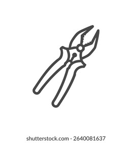 Gray outline of pliers against a dark black backdrop
