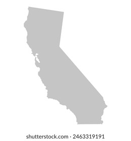 A gray outline of the state of California