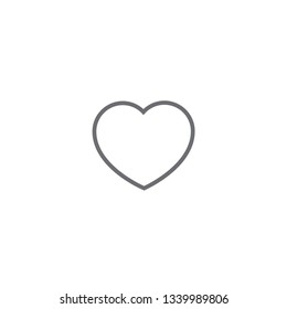 Gray outlined heart icon design 