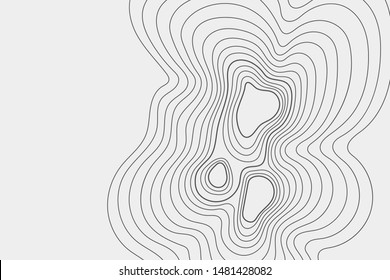 Gray Outlines Of Vector Topography. Vector Illustration Map On The Ground. Graphic Line Heights.