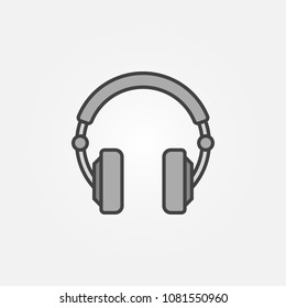 Gray Over-Ear Headphones simple vector icon or logo element