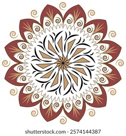 gray paint mandala design vector