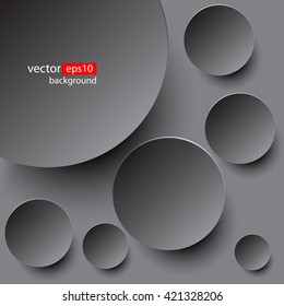 Gray paper circle banner with drop shadows