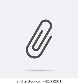 Gray paper Clip icon isolated on background. Modern flat pictogram, business,  marketing, internet concept. Trendy Simple vector symbol for web site design or button to mobile app. Logo illustration.