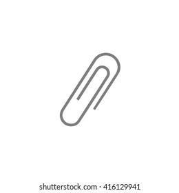 Gray paper clip icon vector illustration