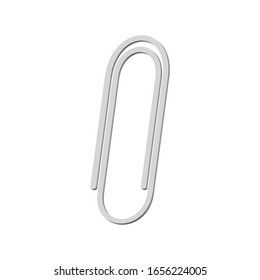 Clip de papel gris sobre fondo blanco 3d, vector