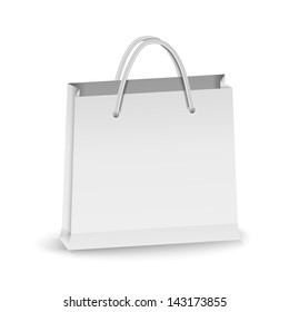 Gray paper shopping bag, vector eps10 illustration
