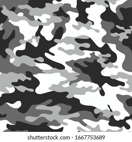 
Gray pattern camouflage military texture on textile. Stylish seamless pattern. Vector graphics.