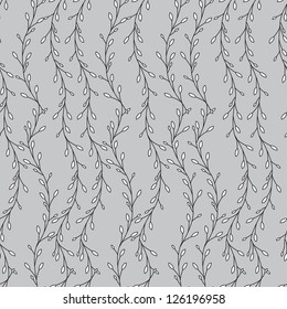 gray pattern with curly leaves