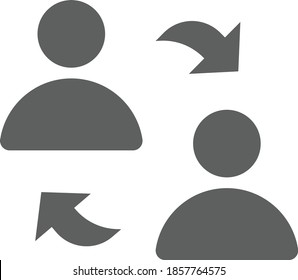Gray Persons Exchanging Concept Illustration