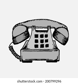 Gray phone. Vector illustration