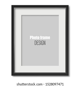 Gray photo frame with shadow. Background for interior.