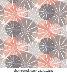 Patrón transparente gris rosa pastel con paraguas, ilustración vectorial para la decoración