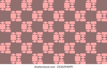 Gray and Pink pattern, pink square block and diamond checkerboard repeat pattern, replete image, design for fabric printing