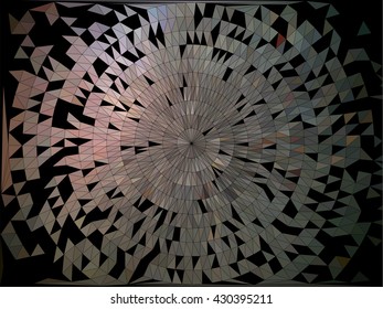 Gray pink triangle circle on black abstract background