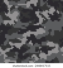 
Gray pixel camouflage vector illustration seamless digital background