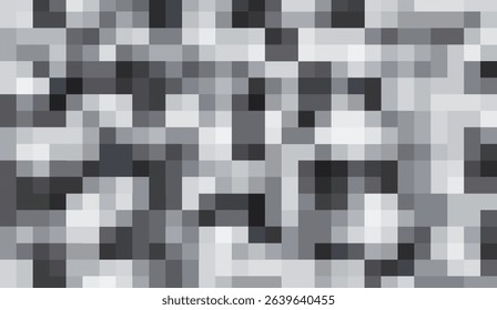 Gray Pixelated Background with Gradations of Tone: A Modern and Versatile Design for Tech, Gaming, and Abstract Visuals, Offering High-Resolution Texture