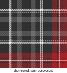 Gray plaid fabric texture seamless pattern. Vector illustration.