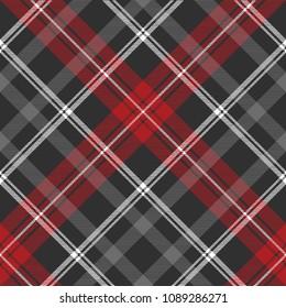 Gray plaid fabric texture seamless pattern. Vector illustration.